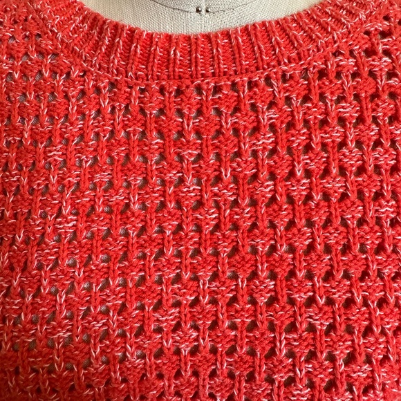 Stylus Orange and White Long Sleeve Crew Neck Women’s Sweater. Size Large - Picture 3 of 8